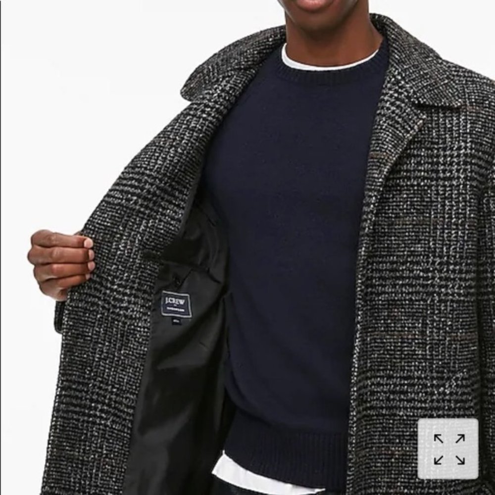 J.Crew Factory Men's Wool Plaid Thompson Car Coat